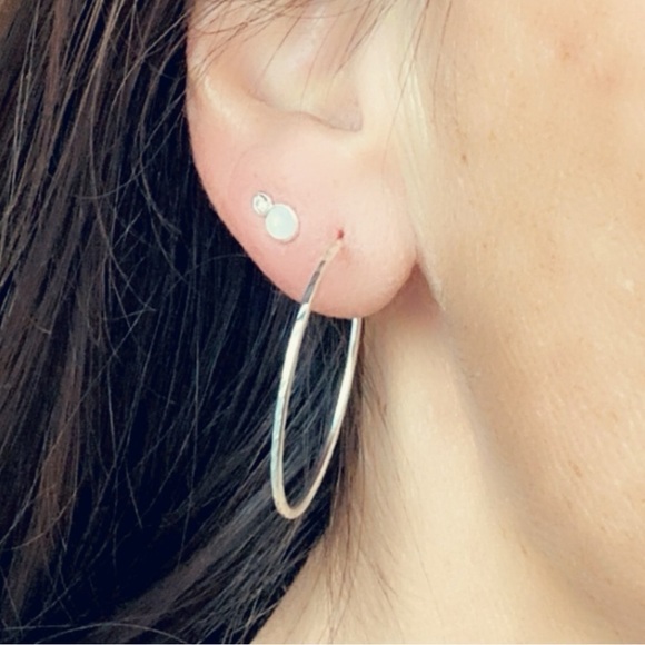 Sterling Silver Diamond Cut Hoops 30mm - Picture 12 of 13